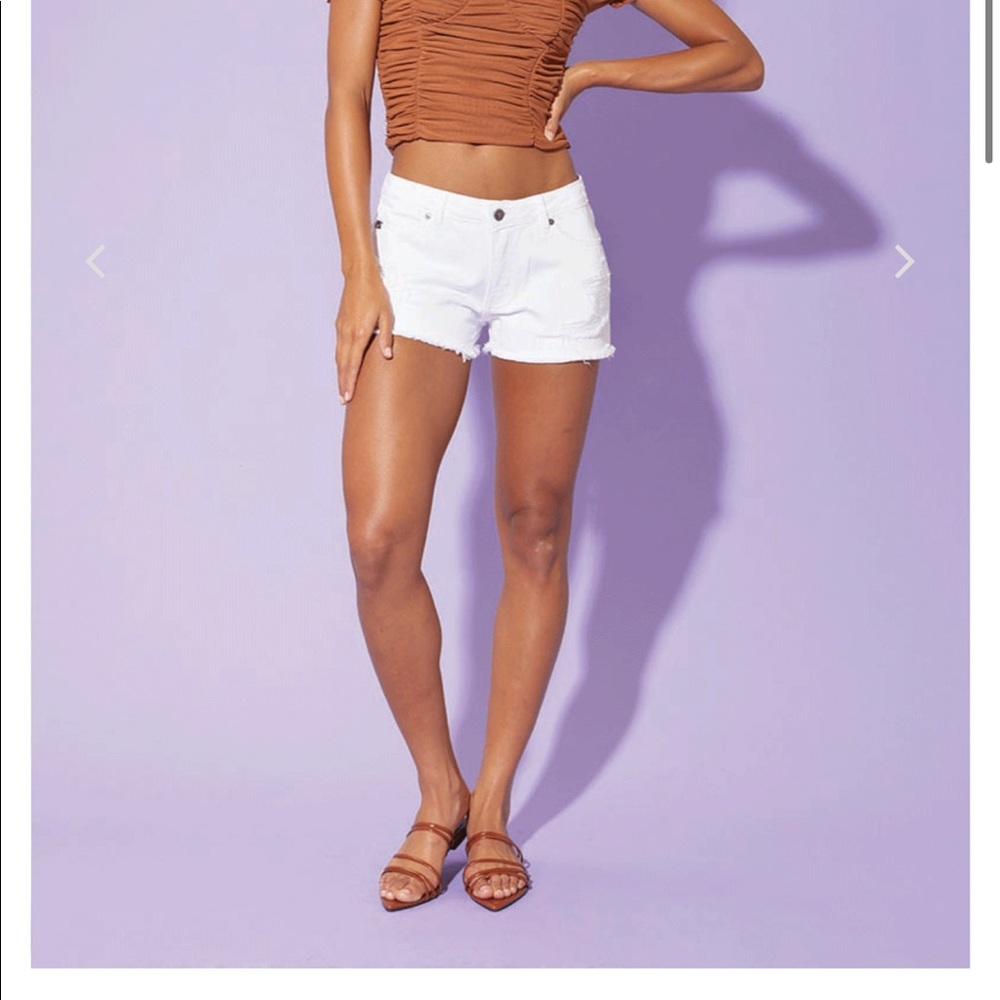 KanCan White High Waisted Jean Shorts